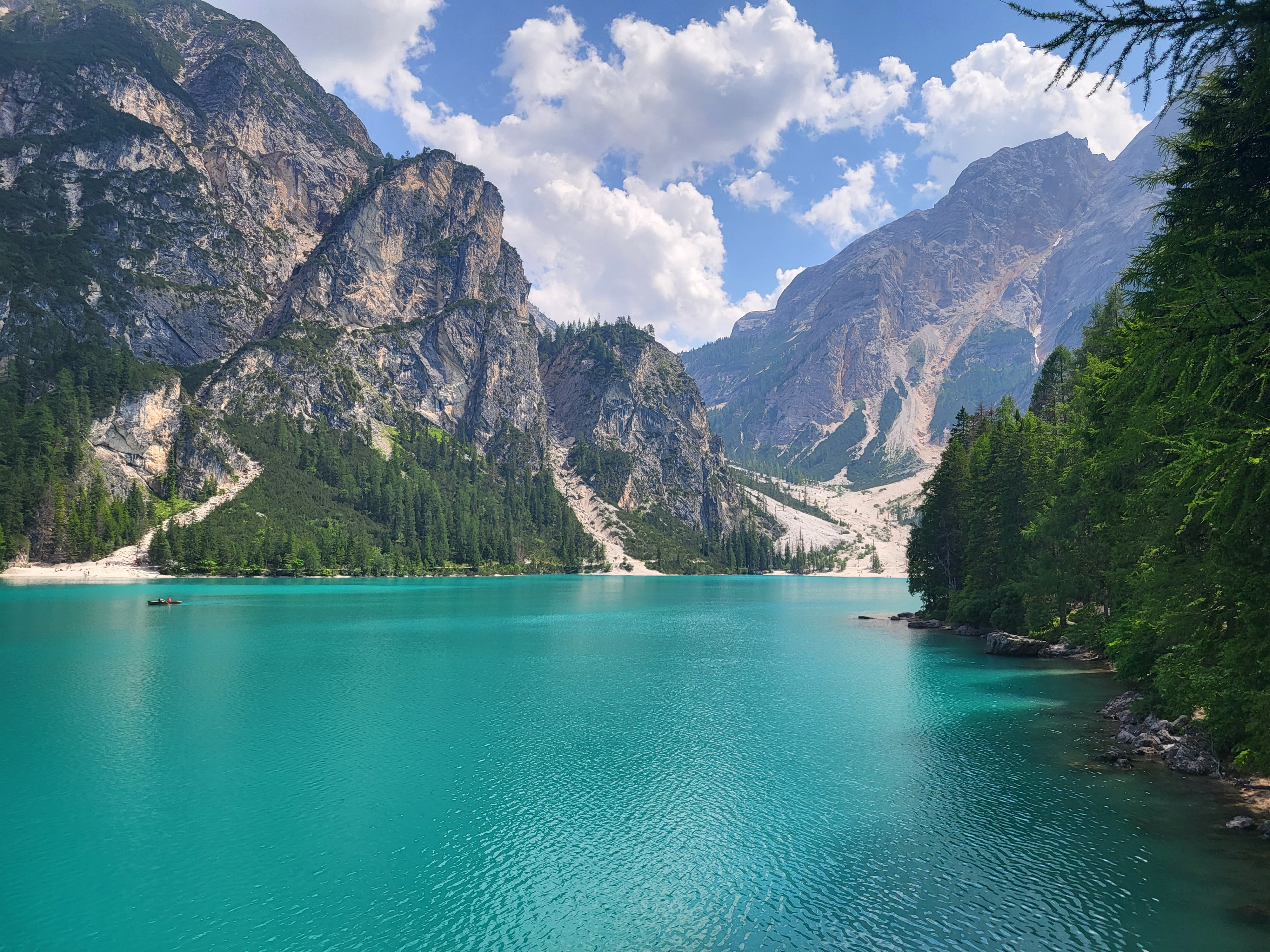 Dolomites panoramic mountain view in Italy